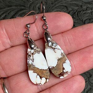 Wild Horse Turquoise Magnesite Crazy Horse Appaloosa Stone Earrings